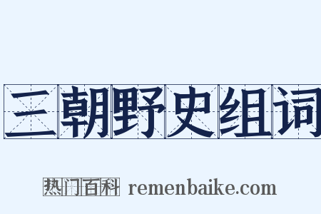三朝野史组词是什么意思的图片